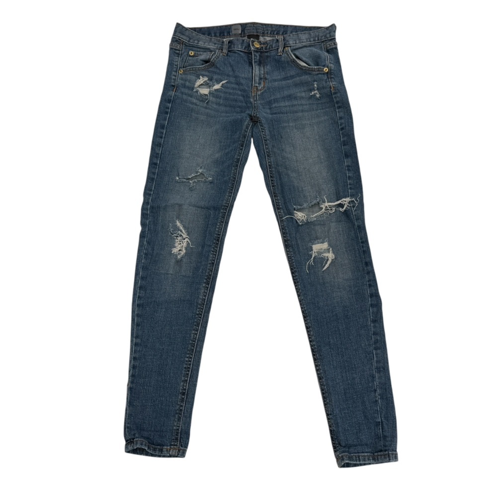 Mossimo Supply Co. Distressed Skinny Boyfriend Premium Denim Jeans Size 2 Womens